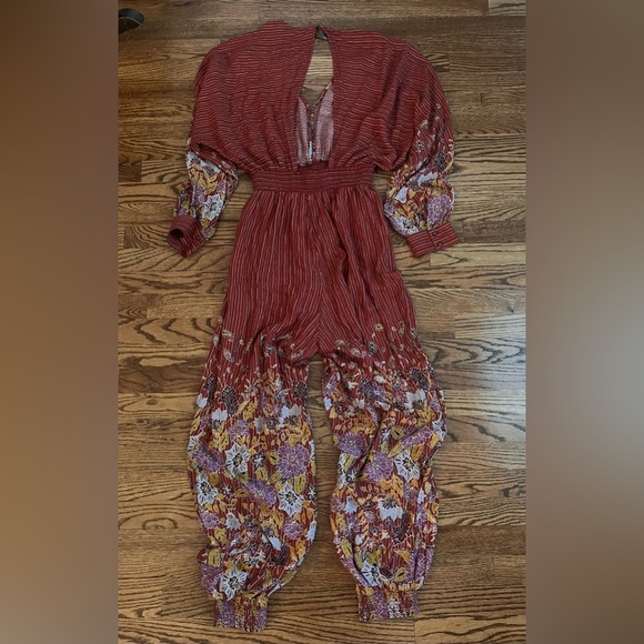 Anthropologie Red and Purple Jumpsuit - Picture 3 of 8